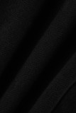 Jean skinny noir décontracté en patchwork uni à taille moyenne