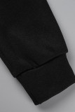Abbigliamento sportivo casual grigio stampa patchwork collo con cappuccio manica lunga due pezzi