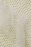 Witte casual effen patchwork tops met ruches en o-hals