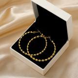 Orecchini di perle patchwork solido oro casual quotidiano semplicità (tre paia)
