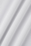 Weiße, sexy, solide Verband-Patchwork-Bleistiftrockkleider mit V-Ausschnitt
