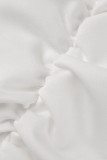 Macacões retos brancos elegantes com retalhos sólidos e decote em O