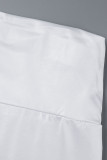 Белый Повседневная спортивная одежда С принтом Пэчворк Круглый вырез Длинный рукав Из двух частей