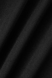 Черные сексуальные сплошные повязки с выдолбленными лоскутными прямыми платьями с открытой спиной и разрезом
