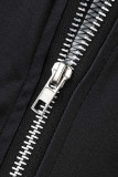 Royal Blue Casual Striped Patchwork Zipper Collar Plus Size Jumpsuits