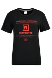 Black Street T-shirts met dagelijkse print en letter O-hals