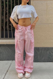 Однотонные однотонные штаны Harlan со средней посадкой и завязками Harlan со средней посадкой Pink Street в стиле пэчворк