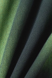 Grön Casual Street Print Patchwork jeans med hög midja