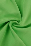 Grön Casual Solid Patchwork Asymmetriska vanliga kjolar med hög midja