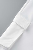 レッドカジュアルソリッドパッチワークフード付きカラー長袖ツーピース