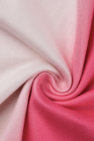 Tops à col à capuche patchwork imprimés décontractés roses