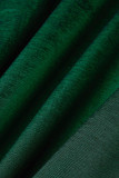 Robes de soirée élégantes à col carré en patchwork vert encre