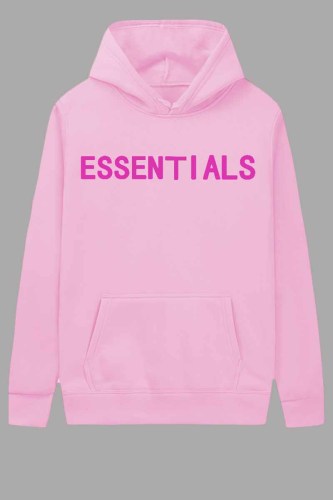 Pinkfarbene Sportswear-Print-Brief-Tops mit Kapuzenkragen
