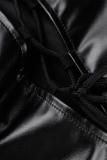 Черные сексуальные сплошные выдолбленные платья с юбкой-карандашом на половину водолазки