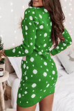 Costumi Wapiti con stampa patchwork verde per feste di Natale