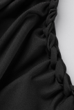 Абрикосовое сексуальное сплошное выдолбленное V-образным вырезом с длинным рукавом из двух частей