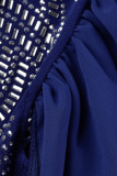 Синий сексуальный пэчворк горячее сверление прозрачные полуводолазки узкие комбинезоны