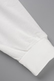Weiße, sexy, lässige Bandage-Oberteile mit Buchstabendruck