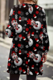 Рождественская елка Повседневная печать Пэчворк Кардиган Воротник Верхняя одежда