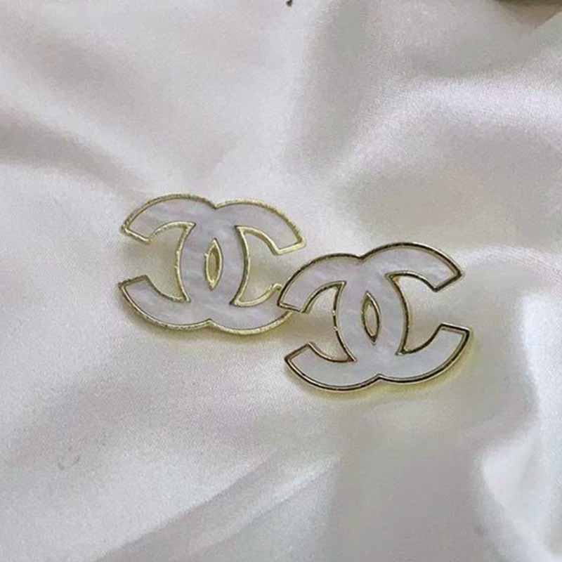 

White Simplicity Letter Patchwork Earrings
