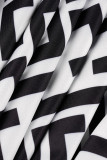 Черно-белая повседневная повязка с принтом в стиле пэчворк плюс размер из двух частей