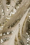 Zilveren sexy patchwork pailletten doorschijnende halve coltrui jurken met lange mouwen