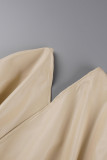 Хаки сексуальные однотонные лоскутные платья с V-образным вырезом и юбкой-карандашом