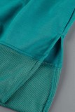 ブラウン カジュアル ソリッド パッチワーク スリット フード付きカラー ロング スリーブ ドレス