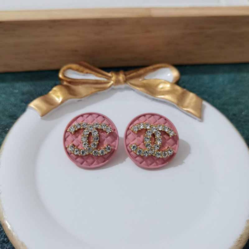 Pink Simplicity Geometric Hot Drill Earrings