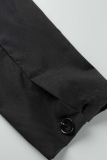 Vêtement d'extérieur noir à col rabattu uni et dos nu