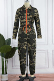 Harlan Jumpsuits mit Camouflage Street Camouflage-Print und Umlegekragen