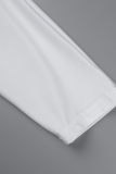 Белые повседневные однотонные платья-юбки с V-образным вырезом и талией
