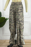 Pantaloni Harlan con stampa mimetica e stampa stradale, a vita alta, a gamba larga, con stampa completa