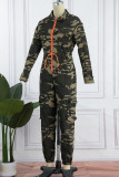Harlan Jumpsuits mit Camouflage Street Camouflage-Print und Umlegekragen
