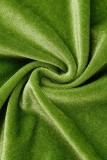 Зеленые повседневные однотонные пэчворк с воротником-молнией и длинным рукавом из двух частей