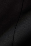 Robe de soirée noire élégante en patchwork à col rond