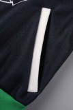 Зеленый повседневный кардиган в стиле пэчворк с принтом Верхняя одежда