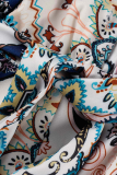 Pagliaccetti skinny con colletto rovesciato con stampa patchwork multicolor
