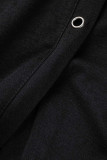Vestidos retos pretos casual estampa patchwork decote em v