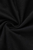 Robes droites noires à imprimé patchwork et col en V