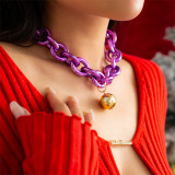 Purple Casual Daily Party Solid Patchwork Necklaces