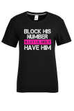 T-shirts décontractés noirs à col en V et patchwork imprimé rue