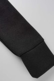 Серый Повседневный принт Классический Воротник с капюшоном Длинный рукав Из двух частей