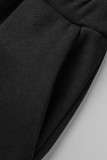 Серый Повседневный принт Классический Воротник с капюшоном Длинный рукав Из двух частей