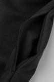 Schwarzes, elegantes, festes Patchwork aus der Schulter A-Linie Kleider