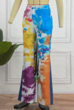 Color Street Camuflaje Estampado de letras Corte de bota Cintura media Altavoz Pantalones con estampado completo