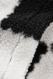 Zwarte sexy casual geruite patchwork driedelige set met lange mouwen