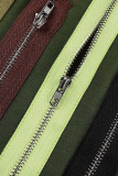 Green Street Solid Zipper Reißverschluss-Kragen-Tops