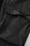 Черные уличные однотонные однотонные однотонные брюки в стиле пэчворк с заниженной талией и карманами