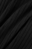 Черный Повседневный принт Пэчворк Половина водолазки с длинным рукавом Из двух частей